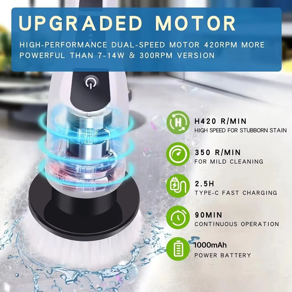 🧽 9-in-1 Electric Spin Cleaning Brush